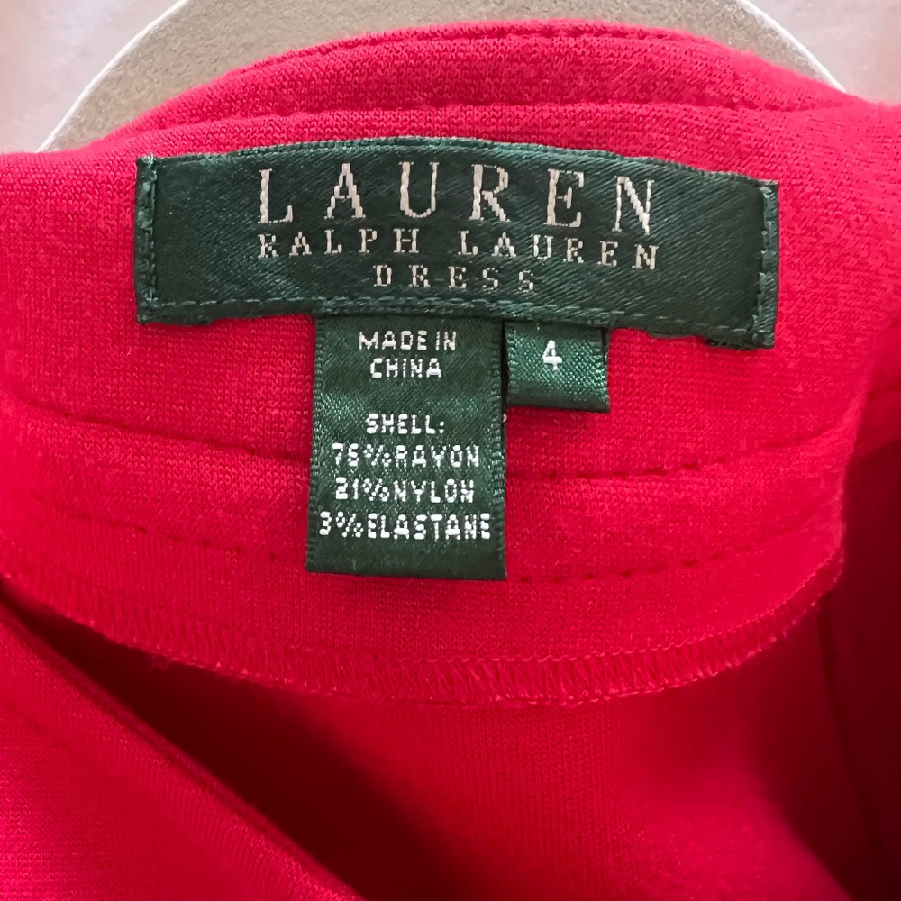 Ralph Lauren Green Label Red A-Line Sleeveless Dress Size. 4